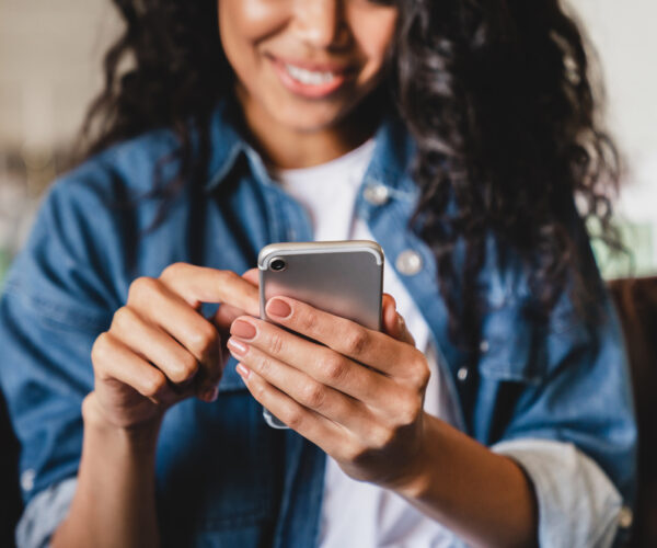 Person using a smartphone