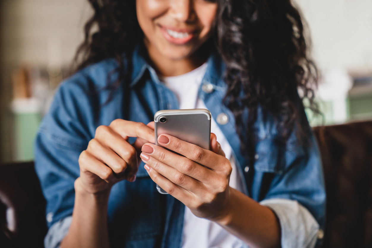 Person using a smartphone