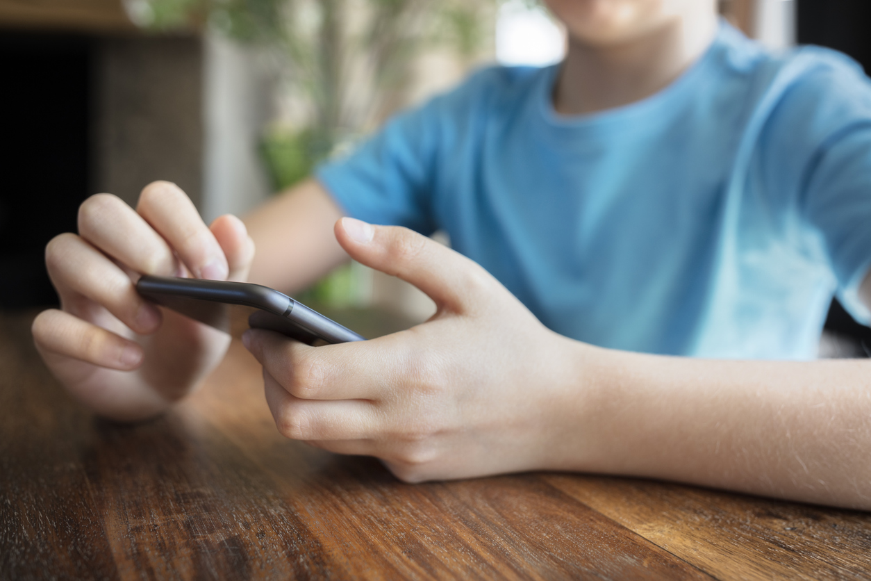 Young person using a mobile phone