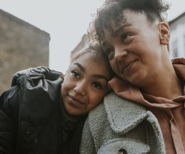 Happy mother and daughter, family photo