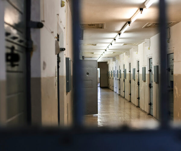 A photo of the interior of a prison